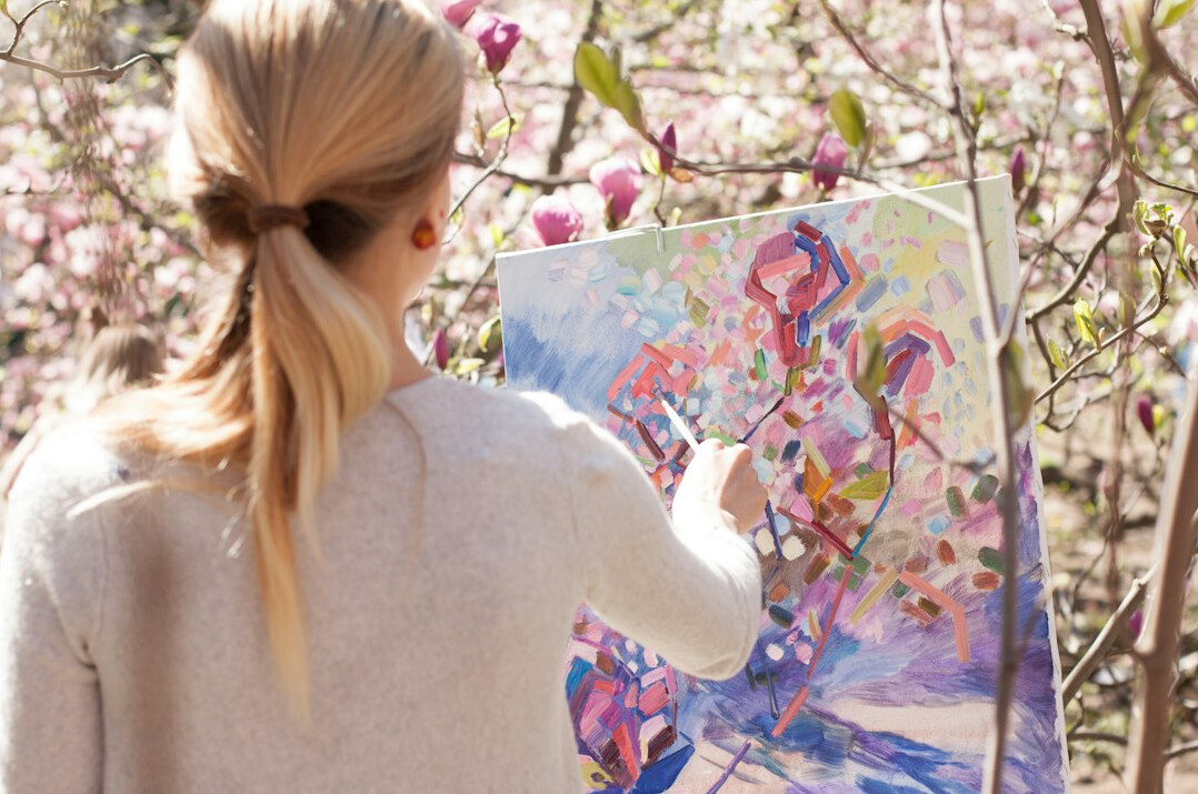 young artist painting